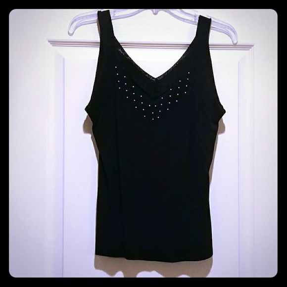 New Yuka Black Studded Knit Tank! L! NWOT - Picture 1 of 5
